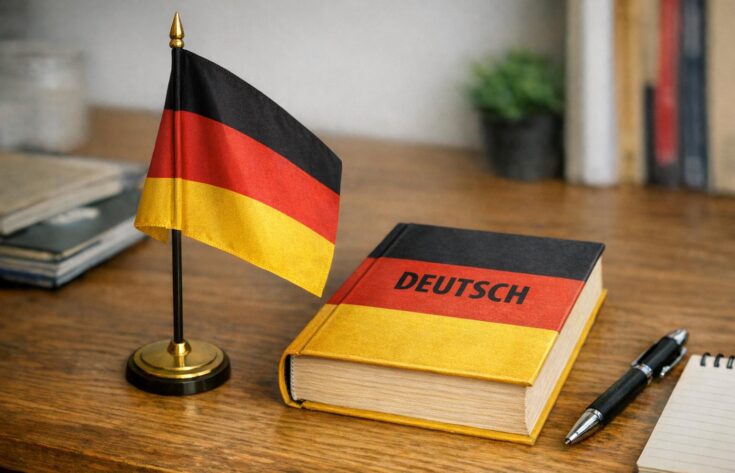 German flag and book