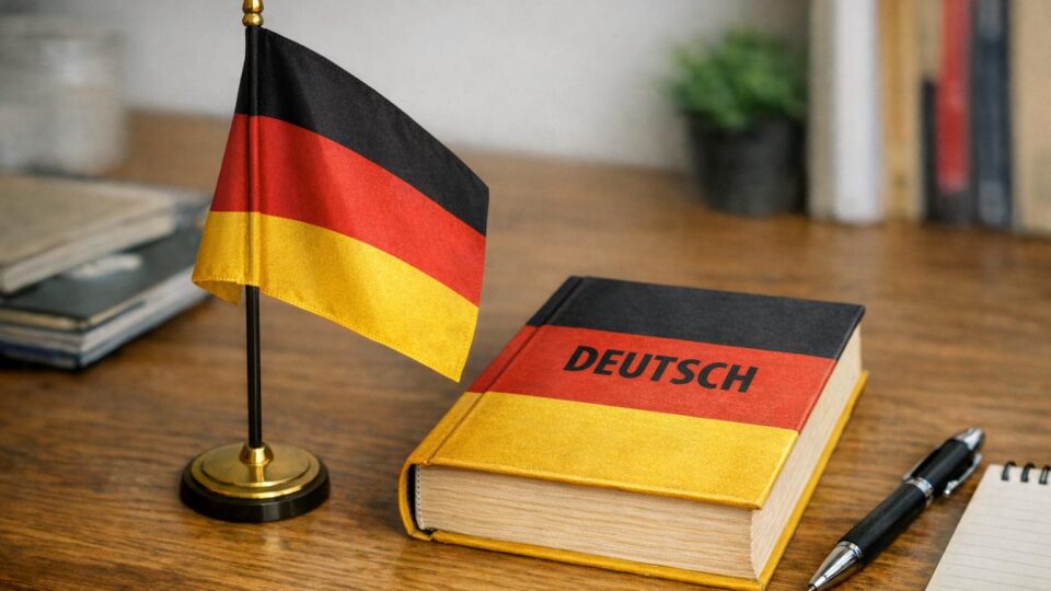 German flag and book