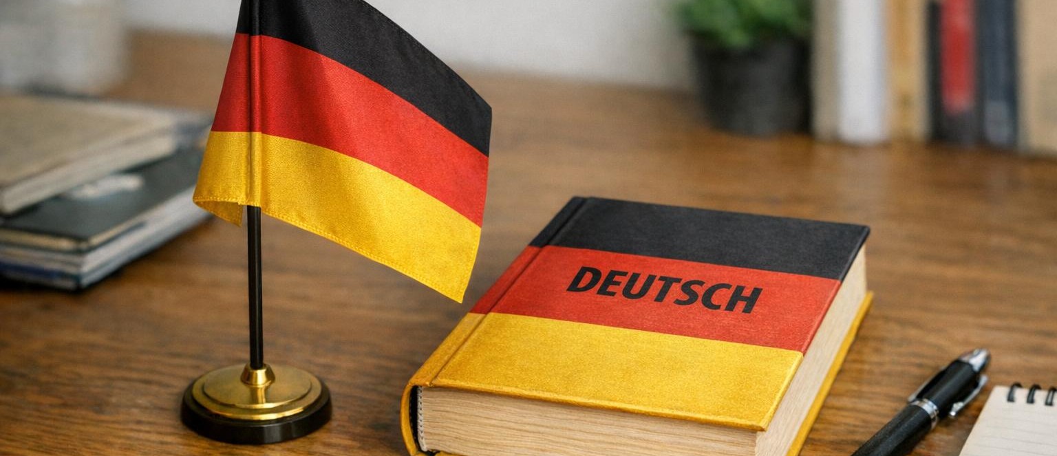 German flag and book