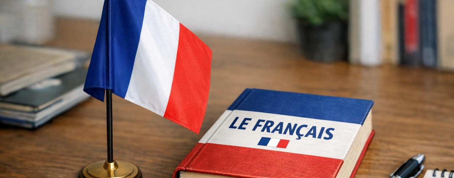 French flat and book